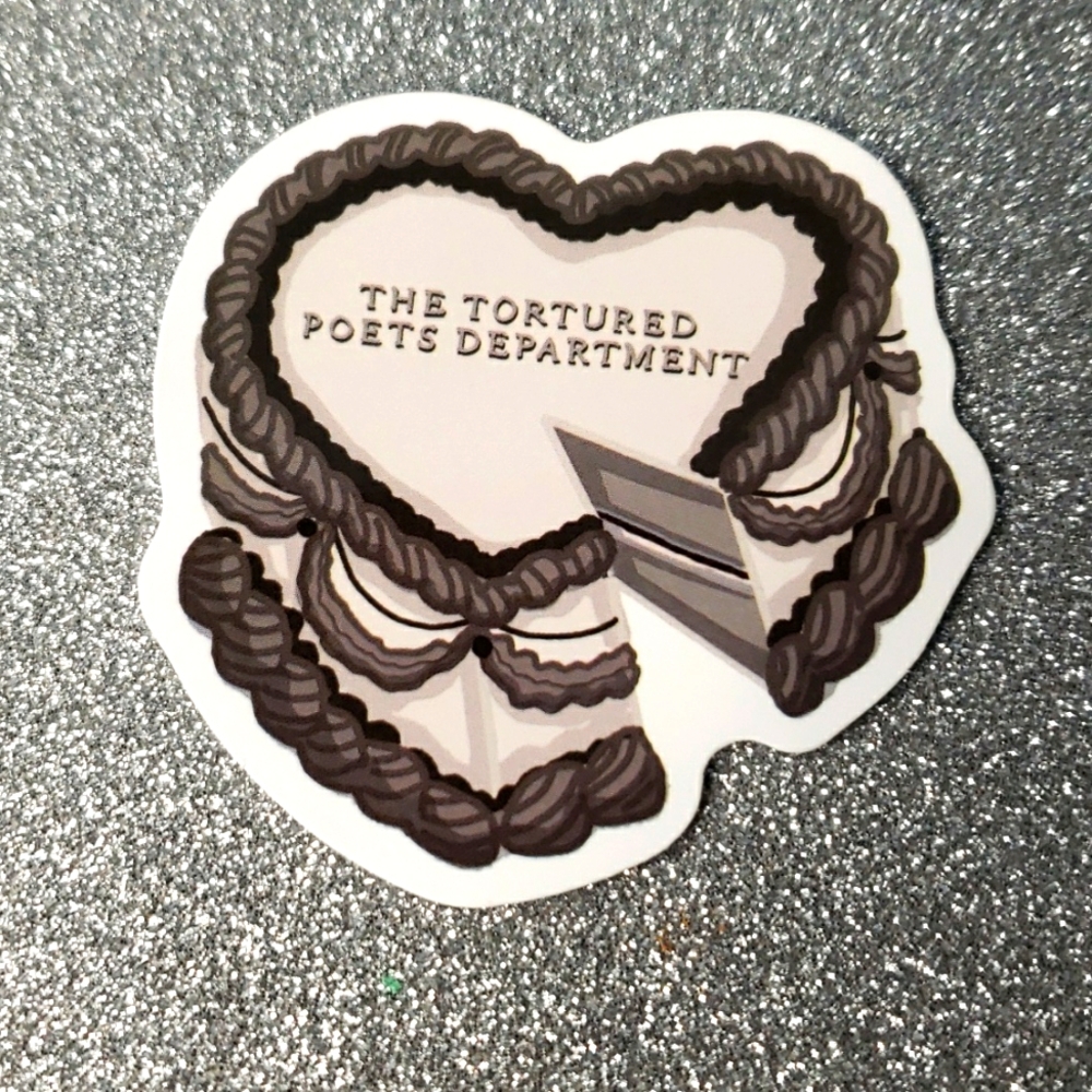 10/$10 Taylor Swift Waterproof Sticker Tortured Poets Department Cake